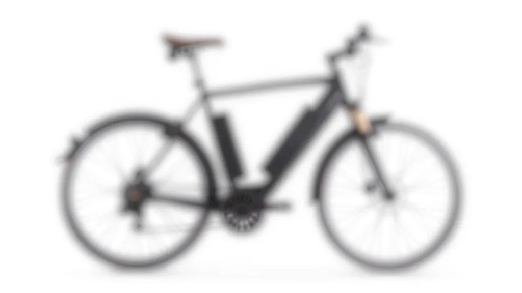 Close-up of electric bike motor and battery system, showing display screen with assistance level, pedal and frame detail