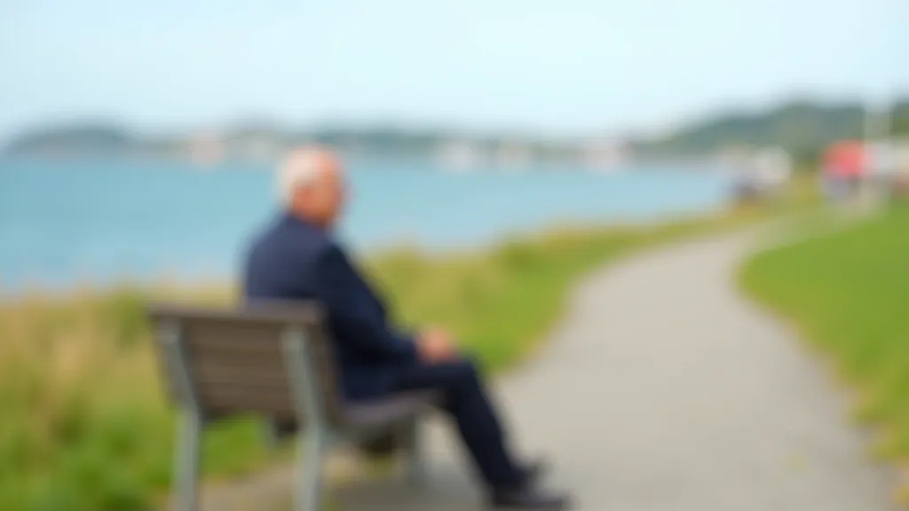 Person sitting on bench on coastal promenade overlooking Galway Bay, relaxed pose, beautiful water view